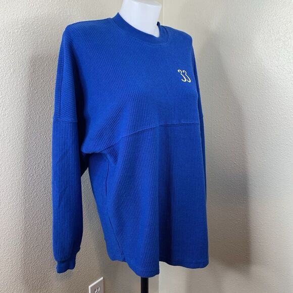 Exclusive Disneyland Club 33 Blue Spirit Jersey Gold Embroidered "33" Sz M Top - Picture 1 of 10